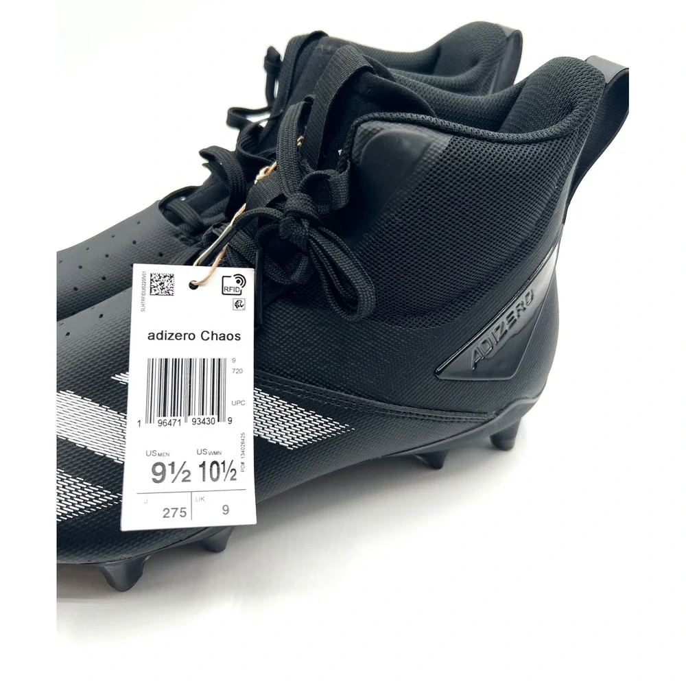 Adidas Adizero Chaos Football Lineman  Cleats Black Silver Mens 9.5‎ Womens 10.5